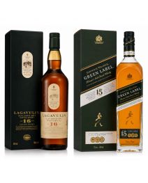 Pack Lagavulin 16 años + Johnnie Walker Green Label 15 años 750 cc