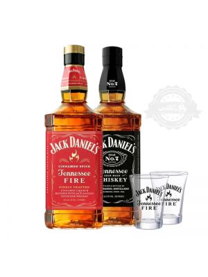Jack Daniel's Fire + 2 vasos shots + Jack Daniel's N.º7